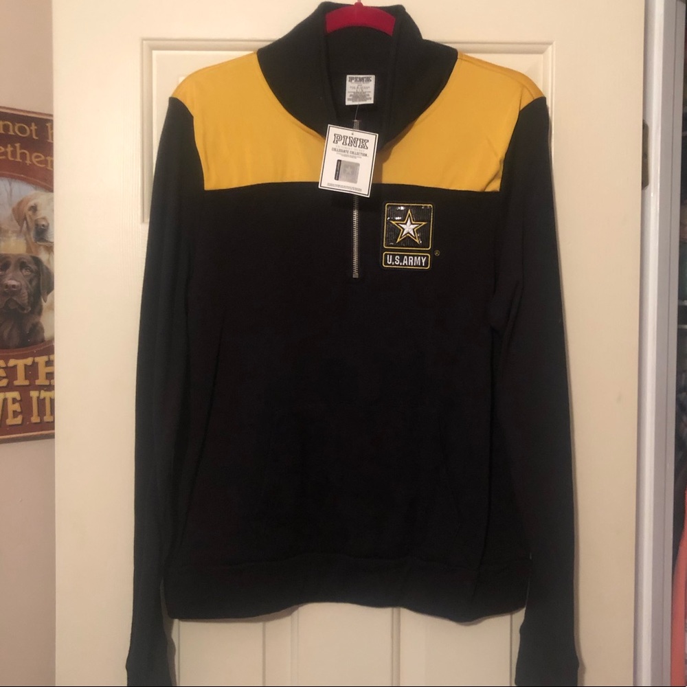 NWT VS PINK US Army Quarter ZIP sz Large